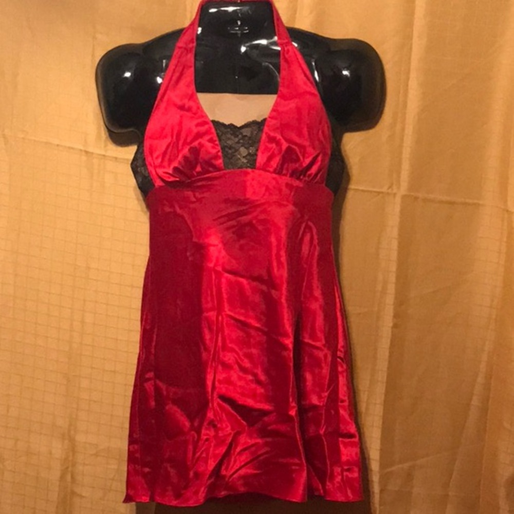 FREDERICK’S OF HOLLYWOOD Red/Black Babydoll, Sz L